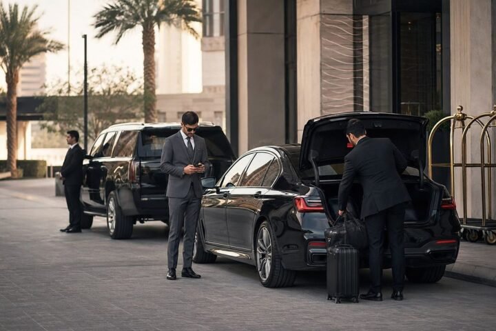 Guests arriving at an event venue