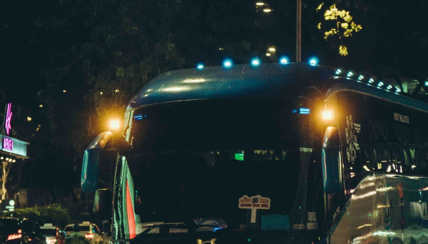 Shuttle bus serving event guests