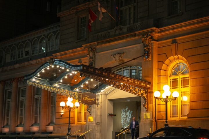 Guests being dropped off at a venue entrance